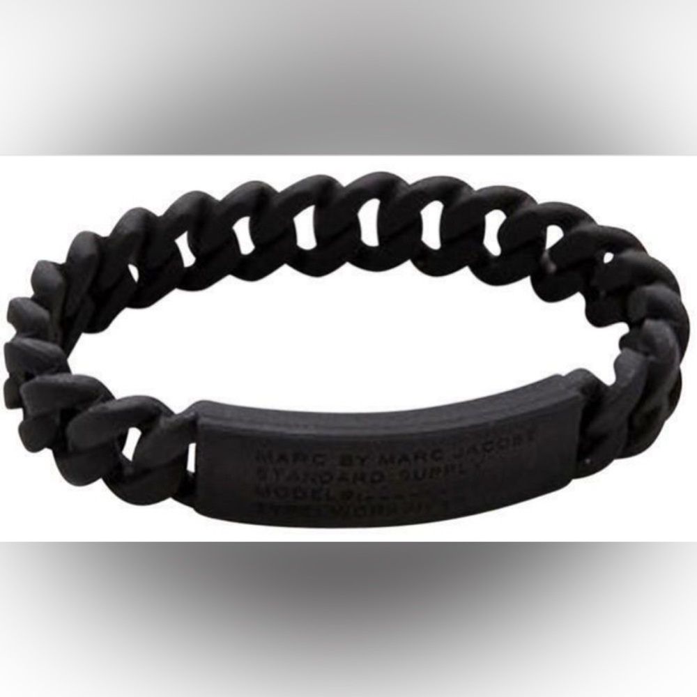 Marc By Marc Jacobs Matte Black Chain Link ID Bracelet